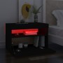 Mesita de noche con luces LED contrachapada negro 60x35x40 cm de , Mesitas de noche - Ref: Foro24-3082776, Precio: 47,92 €, D...