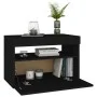 Mesita de noche con luces LED contrachapada negro 60x35x40 cm de , Mesitas de noche - Ref: Foro24-3082776, Precio: 46,43 €, D...