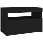 Mesita de noche con luces LED contrachapada negro 60x35x40 cm de , Mesitas de noche - Ref: Foro24-3082776, Precio: 46,43 €, D...