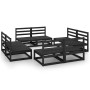 Juego de muebles de jardín 8 piezas negro madera maciza de pino de , Conjuntos de jardín - Ref: Foro24-3075273, Precio: 541,2...