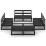 Juego de muebles de jardín 8 piezas negro madera maciza de pino de , Conjuntos de jardín - Ref: Foro24-3075273, Precio: 541,2...