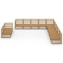 Juego muebles de jardín 11 pzas madera maciza pino marrón miel de , Conjuntos de jardín - Ref: Foro24-3075937, Precio: 743,36...