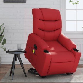 Sillón de majaje elevable eléctrico cuero artificial rojo en Sillones | Comprar online en Foru.es