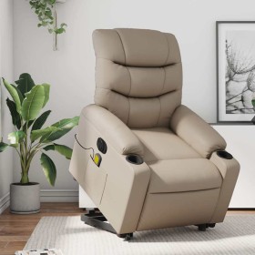 Sillón reclinable de masaje eléctrico cuero sintético capuchino en Sillones | Comprar online en Foru.es