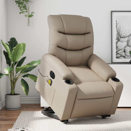Sillón reclinable de masaje eléctrico cuero sintético capuchino en Sillones | Comprar online en Foru.es