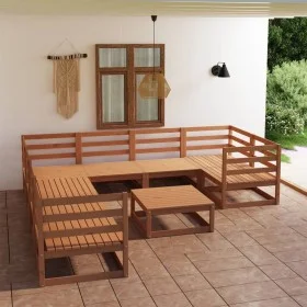 Juego de muebles de jardín 9 piezas madera maciza de pino de , Conjuntos de jardín - Ref: Foro24-3075982, Precio: 607,42 €, D...