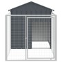 Caseta perros con corral acero galvanizado gris 117x201x123 cm en Casetas para perros | Comprar online en Foru.es