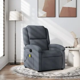Dark gray velvet reclining massage chair by , Armchairs - Ref: Foro24-371809, Price: 248,63 €, Discount: %