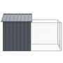 Caseta perros con corral acero galvanizado gris 117x201x123 cm en Casetas para perros | Comprar online en Foru.es