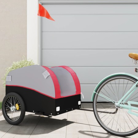 Remolque para bicicleta hierro negro y rojo 45 kg de , Remolques para bicicletas - Ref: Foro24-94125, Precio: 90,18 €, Descue...