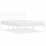 Estructura de cama con cabecero metal blanca 140x200 cm de , Camas y somieres - Ref: Foro24-373741, Precio: 102,68 €, Descuen...