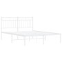 Estructura de cama con cabecero metal blanca 140x200 cm de , Camas y somieres - Ref: Foro24-373741, Precio: 102,68 €, Descuen...