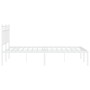 Estructura de cama con cabecero metal blanca 140x200 cm de , Camas y somieres - Ref: Foro24-373741, Precio: 102,68 €, Descuen...