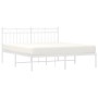 Estructura de cama con cabecero metal blanca 160x200 cm de , Camas y somieres - Ref: Foro24-373743, Precio: 104,99 €, Descuen...