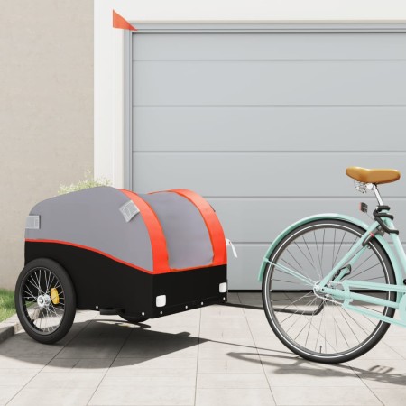 Remolque para bicicleta hierro negro y naranja 45 kg de , Remolques para bicicletas - Ref: Foro24-94131, Precio: 80,77 €, Des...