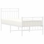 Estructura cama metal con cabecero y pie cama blanca 75x190 cm de , Camas y somieres - Ref: Foro24-373748, Precio: 69,73 €, D...