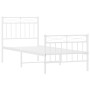 Estructura cama metal con cabecero y pie cama blanca 75x190 cm de , Camas y somieres - Ref: Foro24-373748, Precio: 69,73 €, D...