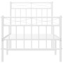 Estructura cama metal con cabecero y pie cama blanca 75x190 cm de , Camas y somieres - Ref: Foro24-373748, Precio: 69,73 €, D...
