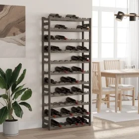 Solid gray pine wood wine rack for 77 bottles by , Wine racks - Ref: Foro24-373383, Price: 65,98 €, Discount: %
