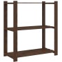 Estantería de 3 niveles madera maciza pino marrón 80x38x90 cm de , Estanterías industriales - Ref: Foro24-373397, Precio: 46,...