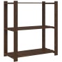 Estantería de 3 niveles madera maciza pino marrón 80x38x90 cm de , Estanterías industriales - Ref: Foro24-373397, Precio: 46,...