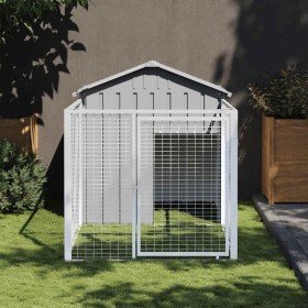 Caseta perros corral acero galvanizado gris claro 117x201x123cm en Casetas para perros | Comprar online en Foru.es