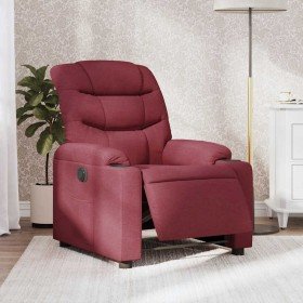 Sillón reclinable eléctrico tela rojo tinto en Sillones | Comprar online en Foru.es