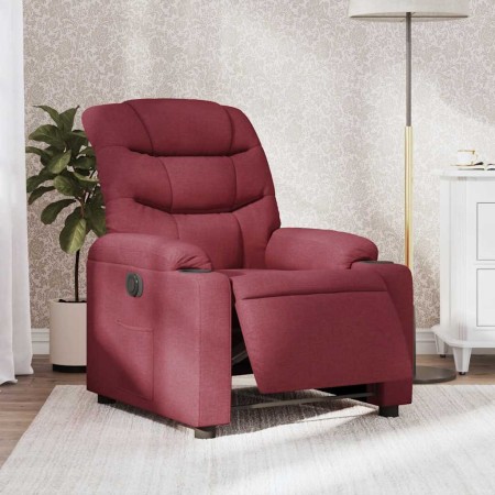 Sillón reclinable eléctrico tela rojo tinto en Sillones | Comprar online en Foru.es