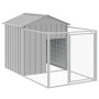 Caseta perros corral acero galvanizado gris claro 117x201x123cm en Casetas para perros | Comprar online en Foru.es