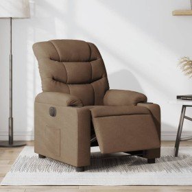Sillón reclinable eléctrico de tela marrón en Sillones | Comprar online en Foru.es