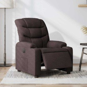 Sillón reclinable eléctrico tela marrón oscuro en Sillones | Comprar online en Foru.es