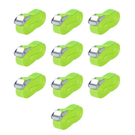 Correas 10 unidades verde fluorescente 0,25 T 5 mx 25 mm de vidaXL, Correas de amarre - Ref: Foro24-142664, Precio: 29,20 €, ...