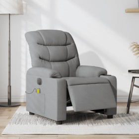 Sillón reclinable de masaje eléctrico tela gris claro en Sillones | Comprar online en Foru.es