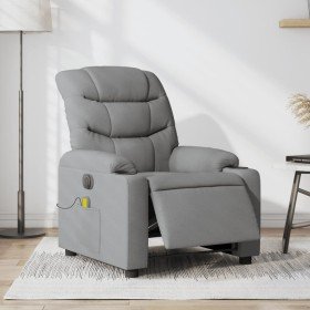 Sillón reclinable de masaje eléctrico tela gris claro en Sillones | Comprar online en Foru.es