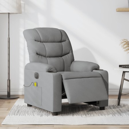 Sillón reclinable de masaje eléctrico tela gris claro en Sillones | Comprar online en Foru.es