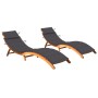 Tumbonas 2 unidades con cojines madera maciza de acacia de , Tumbonas - Ref: Foro24-3077361, Precio: 356,01 €, Descuento: %