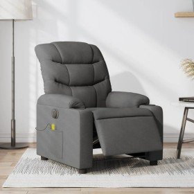 Sillón reclinable de masaje eléctrico tela gris oscuro en Sillones | Comprar online en Foru.es