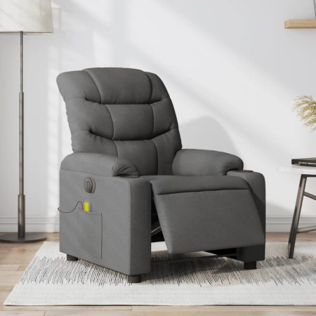 Sillón reclinable de masaje eléctrico tela gris oscuro en Sillones | Comprar online en Foru.es