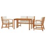 Juego comedor de jardín 4 pzas con cojines madera maciza acacia de , Conjuntos de jardín - Ref: Foro24-3154978, Precio: 505,0...