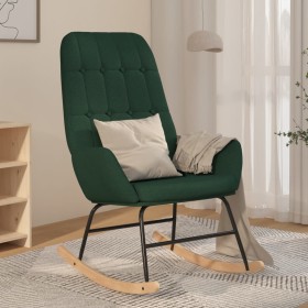 Silla mecedora de tela verde oscuro de , Mecedoras - Ref: Foro24-341258, Precio: 125,14 €, Descuento: %