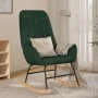 Silla mecedora de tela verde oscuro de , Mecedoras - Ref: Foro24-341258, Precio: 123,66 €, Descuento: %