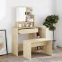 Juego de tocador color roble Sonoma 86,5x35x136 cm de , Tocadores para dormitorios - Ref: Foro24-3114149, Precio: 114,82 €, D...