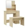 Juego de tocador color roble Sonoma 86,5x35x136 cm de , Tocadores para dormitorios - Ref: Foro24-3114149, Precio: 114,82 €, D...