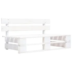 Banco de palés para jardín madera blanco de , Bancos de jardín - Ref: Foro24-45759, Precio: 82,76 €, Descuento: %