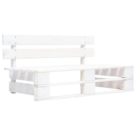 Banco de palés para jardín madera blanco de , Bancos de jardín - Ref: Foro24-45759, Precio: 82,76 €, Descuento: %
