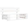 Banco de palés para jardín madera blanco de , Bancos de jardín - Ref: Foro24-45759, Precio: 82,76 €, Descuento: %