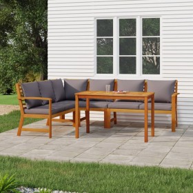 Juego comedor jardín y cojines 5 piezas madera maciza de acacia de , Conjuntos de jardín - Ref: Foro24-3154967, Precio: 661,1...