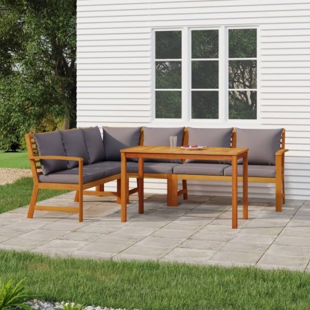 Juego comedor jardín y cojines 5 piezas madera maciza de acacia de , Conjuntos de jardín - Ref: Foro24-3154967, Precio: 661,1...