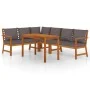 Juego comedor jardín y cojines 5 piezas madera maciza de acacia de , Conjuntos de jardín - Ref: Foro24-3154967, Precio: 645,1...
