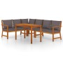 Juego comedor jardín y cojines 5 piezas madera maciza de acacia de , Conjuntos de jardín - Ref: Foro24-3154967, Precio: 661,1...